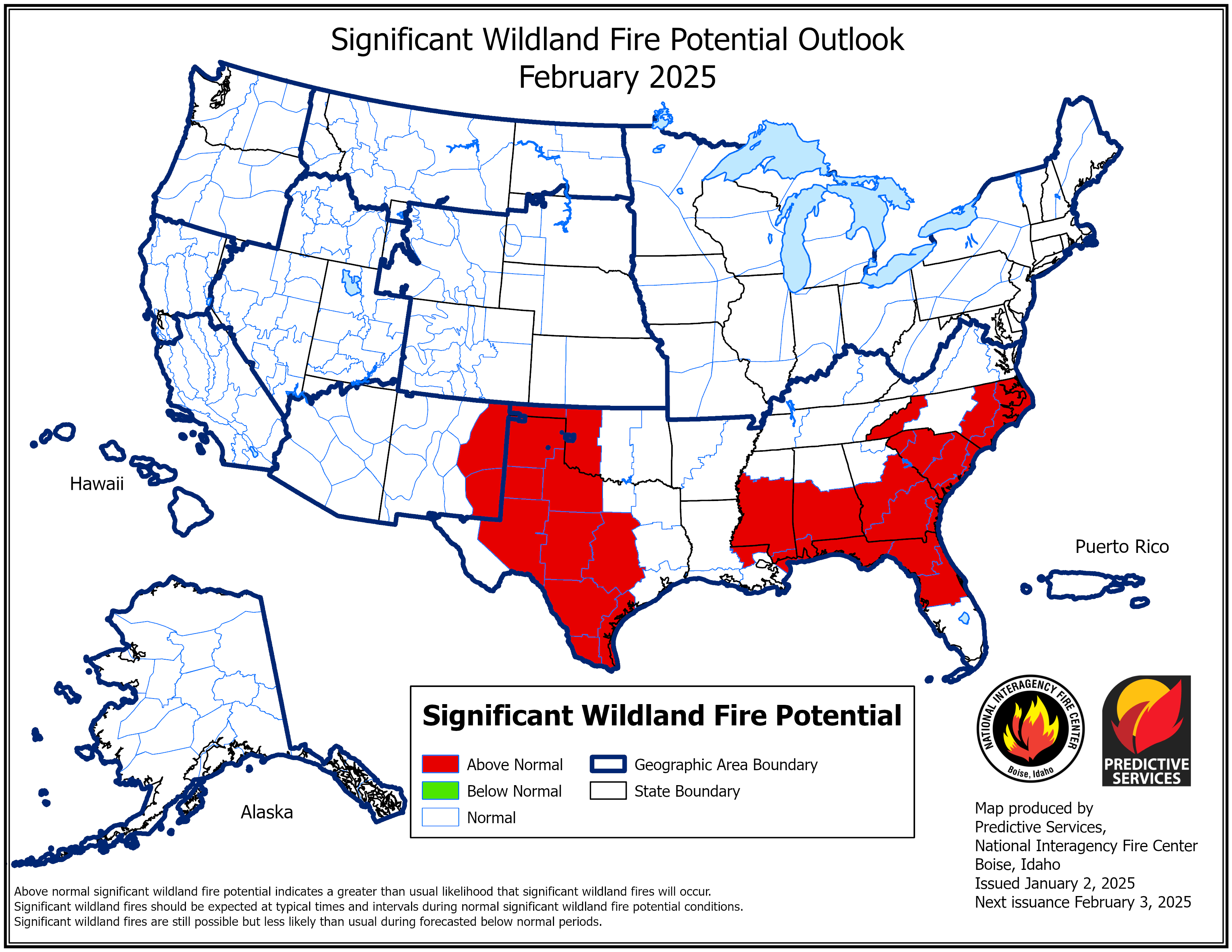 February 2025 Significant Fire Potential Outlook