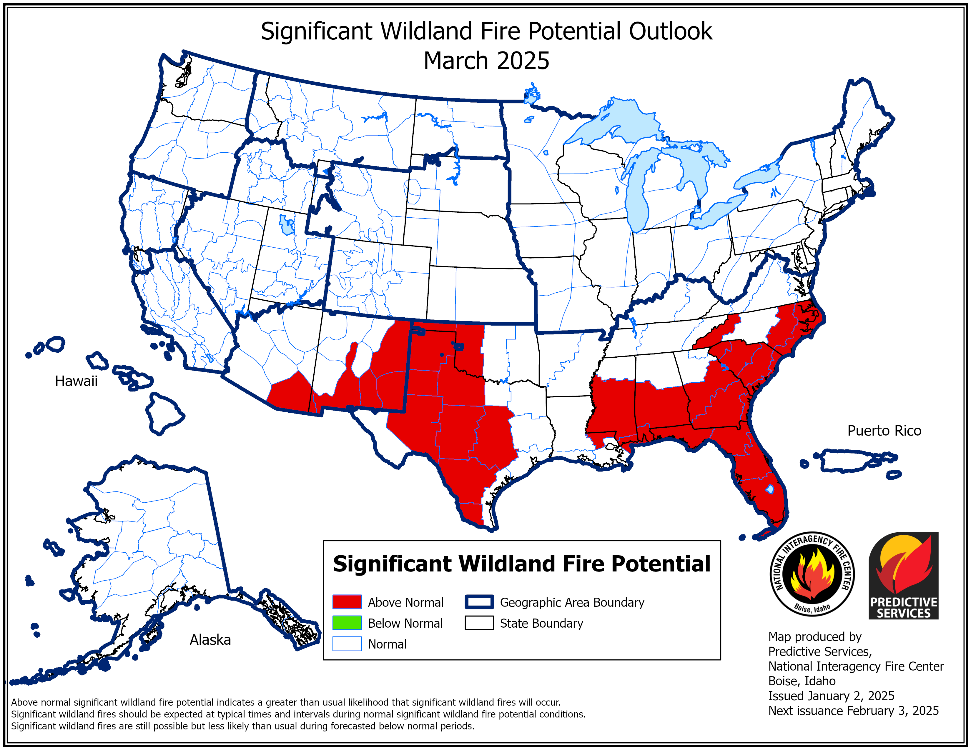 March 2025 Significant Fire Potential Outlook