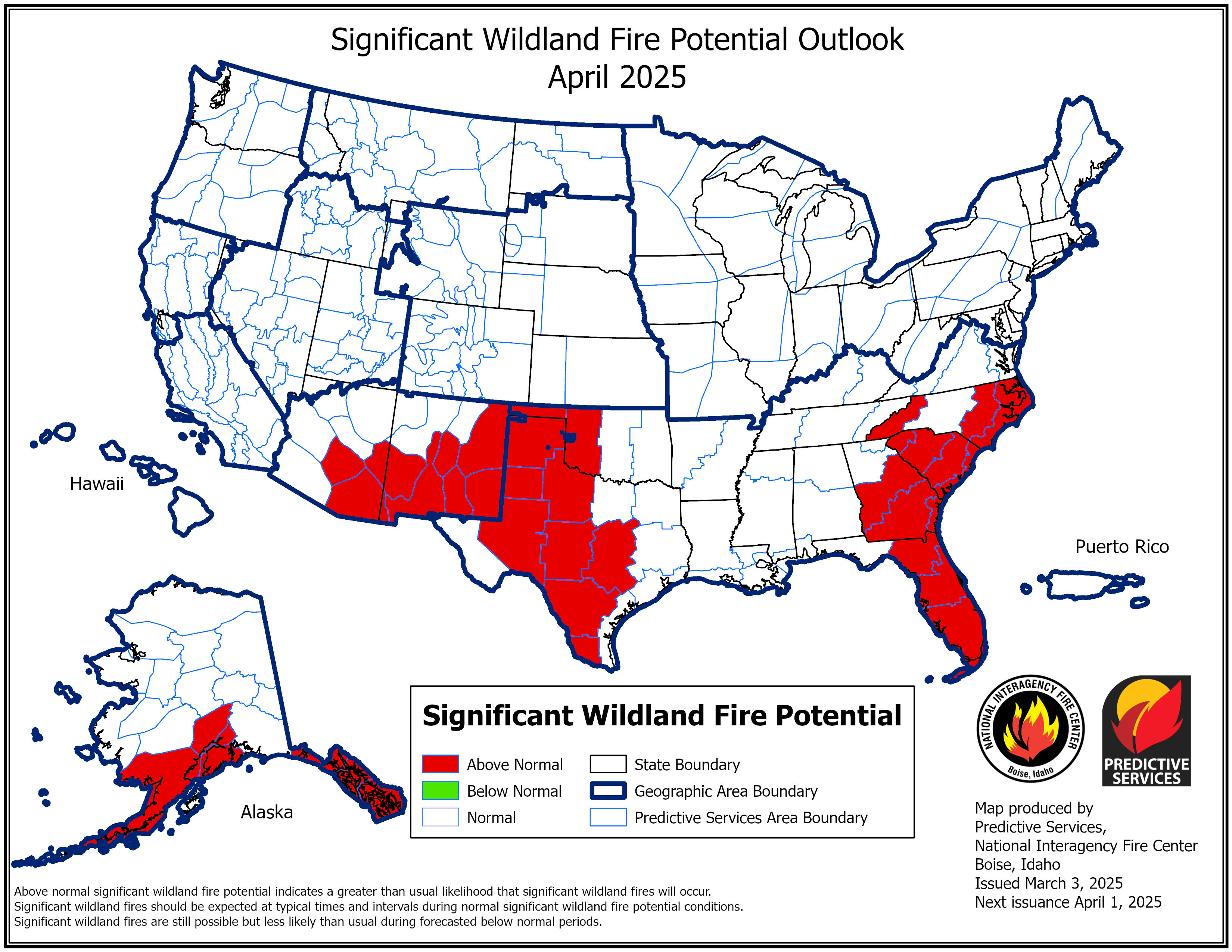 US Significant Fire Potential Outlook for April