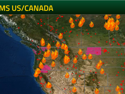 western wildfires map